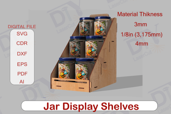 Estantes De Exhibicion De Frascos De 4 Y 3 Niveles Creativo Digital